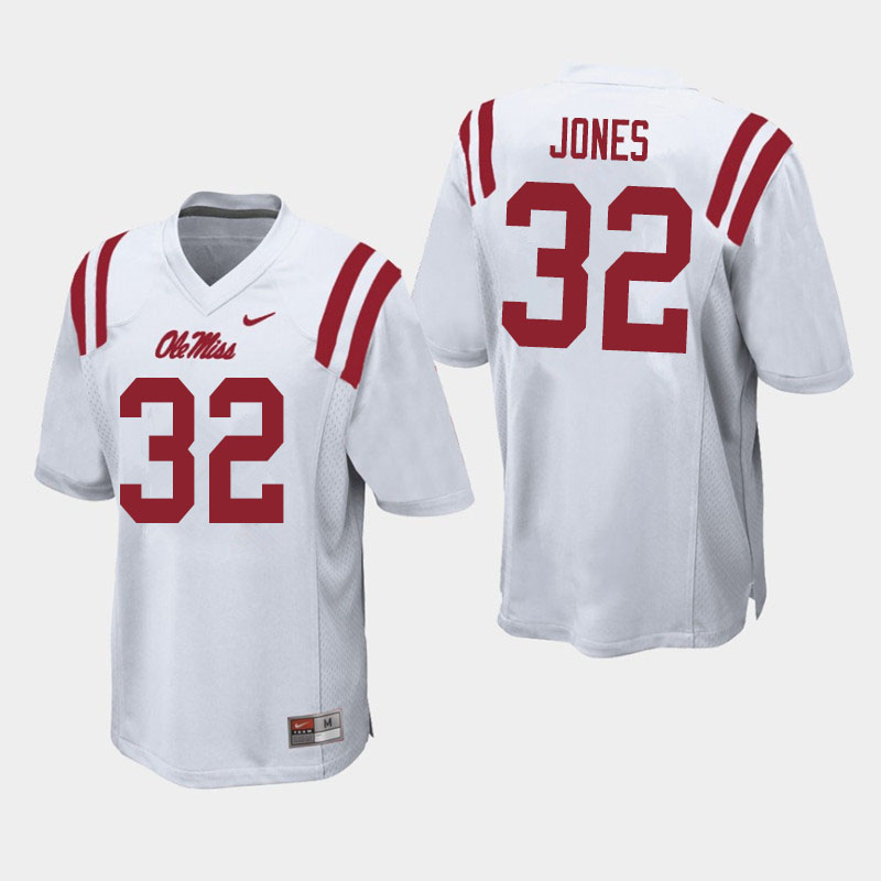 Jacquez Jones Ole Miss Rebels NCAA Men's White #32 Stitched Limited College Football Jersey SGO7558AW